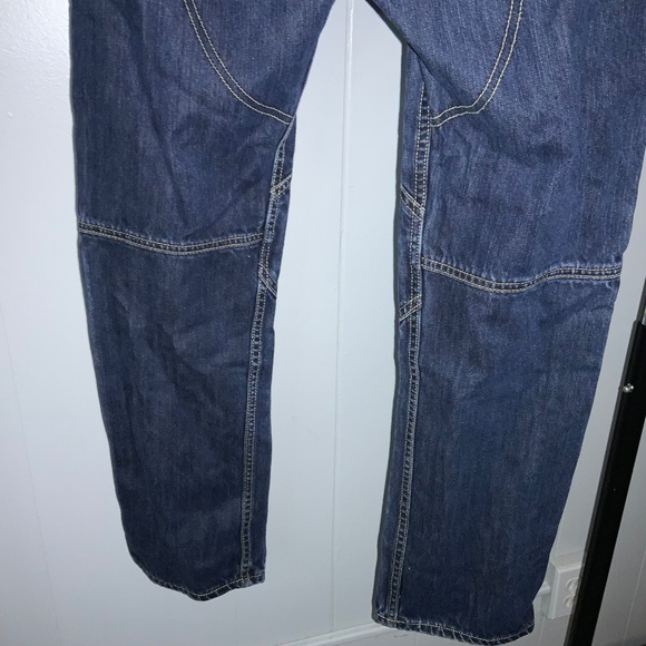 ED HARDY Denim C. AUDIGIER Button Fly Knee Pad Straight leg jeans Sz 33x 32 Y2K - Picture 7 of 14
